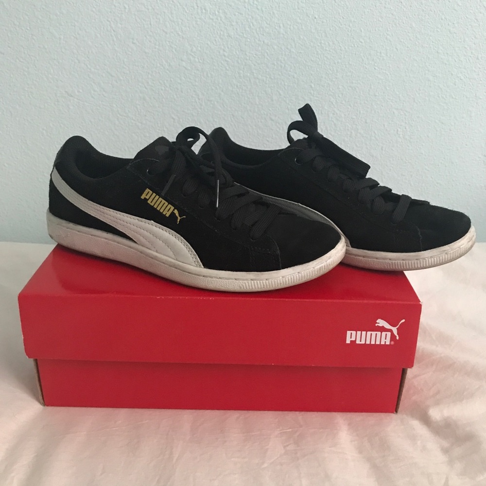 Puma Black Faux Suede Sneakers - Picture 3 of 6